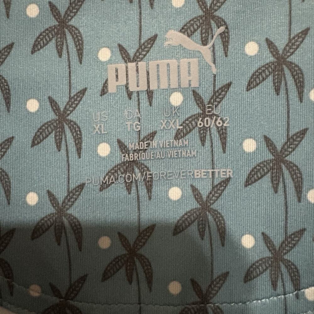 Puma Mattr‎ Palms Golf Polo Mens Sz XL Blue Green Lightweight Stretch - Picture 3 of 8